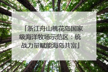 浙江舟山桃花岛国家级海洋牧场示范区：统战力量赋能海岛共富