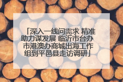 深入一线问需求 精准助力谋发展 临沂市台办 市港澳办商城出海工作组到平邑县走访调研