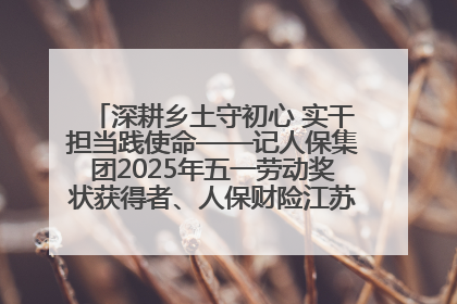 深耕乡土守初心 实干担当践使命——记人保集团2025年五一劳动奖状获得者、人保财险江苏南通海安支公司