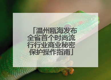 温州瓯海发布全省首个时尚流行行业商业秘密保护操作指南