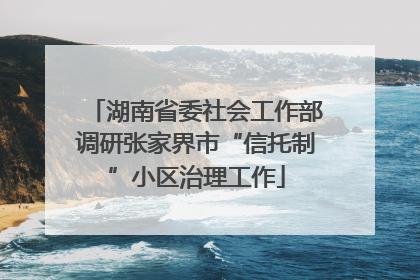 湖南省委社会工作部调研张家界市“信托制”小区治理工作