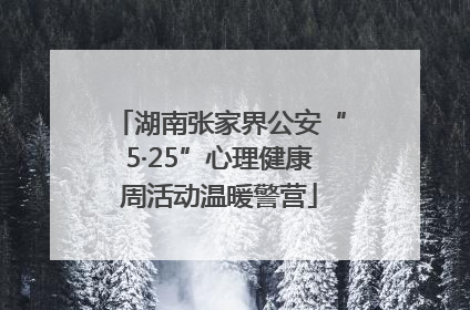 湖南张家界公安“5·25”心理健康周活动温暖警营