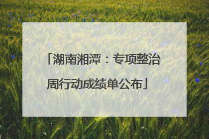 湖南湘潭：专项整治周行动成绩单公布
