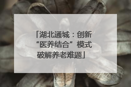 湖北通城：创新 “医养结合”模式 破解养老难题