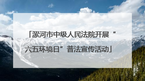 漯河市中级人民法院开展“六五环境日”普法宣传活动