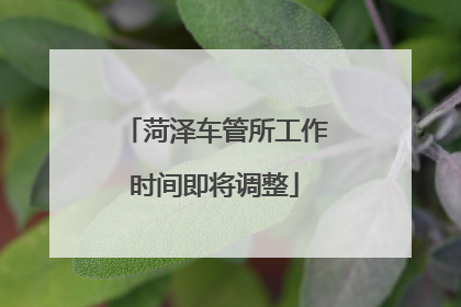 菏泽车管所工作时间即将调整
