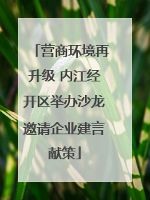 营商环境再升级 内江经开区举办沙龙邀请企业建言献策