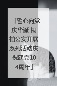 警心向党庆华诞 桐柏公安开展系列活动庆祝建党104周年