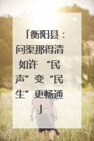 衡阳县：问渠那得清如许 “民声”变“民生”更畅通