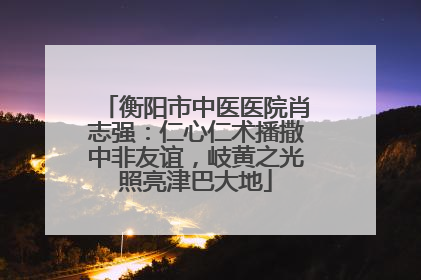 衡阳市中医医院肖志强：仁心仁术播撒中非友谊，岐黄之光照亮津巴大地