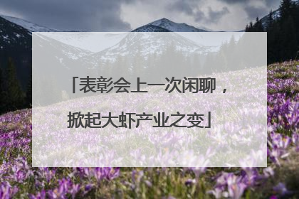 表彰会上一次闲聊，掀起大虾产业之变