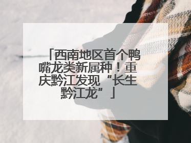西南地区首个鸭嘴龙类新属种！重庆黔江发现“长生黔江龙”