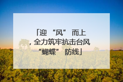 迎 “风” 而上，全力筑牢抗击台风 “蝴蝶” 防线