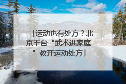 运动也有处方？北京丰台“武术进家庭”教开运动处方