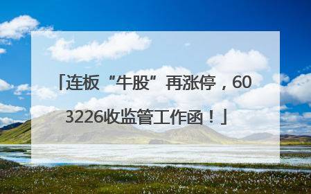 连板“牛股”再涨停，603226收监管工作函！