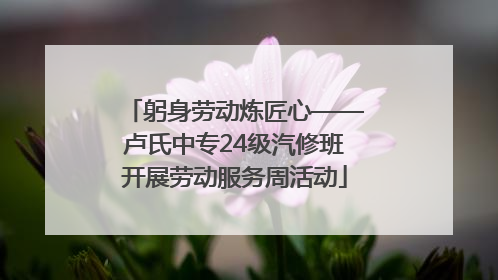 躬身劳动炼匠心——卢氏中专24级汽修班开展劳动服务周活动