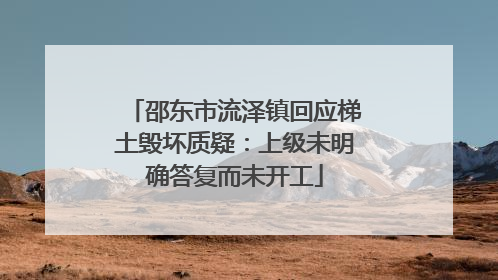 邵东市流泽镇回应梯土毁坏质疑：上级未明确答复而未开工