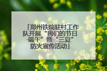 郑州铁院驻村工作队开展“我们的节日·端午”暨“三夏”防火宣传活动