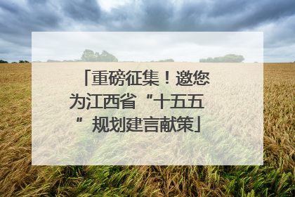 重磅征集！邀您为江西省“十五五”规划建言献策