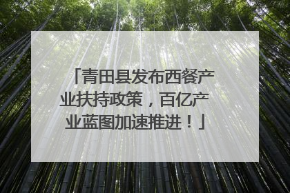 青田县发布西餐产业扶持政策，百亿产业蓝图加速推进！