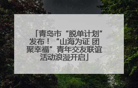 青岛市“脱单计划”发布！“山海为证 团聚幸福”青年交友联谊活动浪漫开启