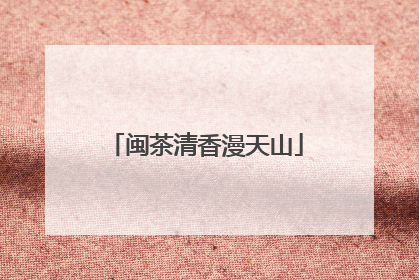 闽茶清香漫天山
