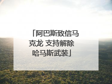 阿巴斯致信马克龙 支持解除哈马斯武装