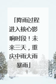 降雨过程进入核心影响时段！未来三天，重庆中雨大雨暴雨