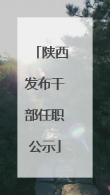 陕西发布干部任职公示