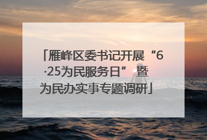 雁峰区委书记开展“6·25为民服务日” 暨为民办实事专题调研