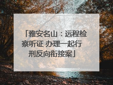 雅安名山：远程检察听证 办理一起行刑反向衔接案