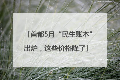 首都5月“民生账本”出炉，这些价格降了