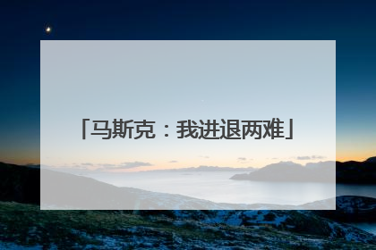 马斯克：我进退两难