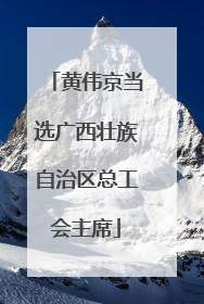 黄伟京当选广西壮族自治区总工会主席