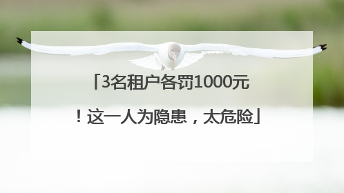 3名租户各罚1000元！这一人为隐患，太危险