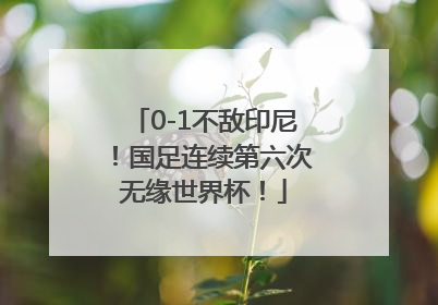 0-1不敌印尼！国足连续第六次无缘世界杯！