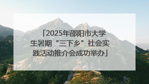 2025年邵阳市大学生暑期“三下乡”社会实践活动推介会成功举办