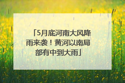 5月底河南大风降雨来袭！黄河以南局部有中到大雨